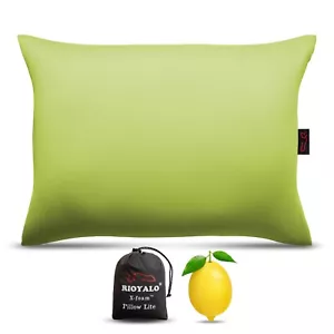 X-Foam Inflatable Travel Pillow for Airplane w. Washable Padded Cover 4oz Light - Picture 1 of 7