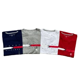 Tommy Hilfiger Men's Signature Chest Stripe Short Sleeve Crew Neck T-Shirt Tee - Picture 1 of 36