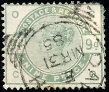 GB, QV 1883 9d, DULL GREEN,  SG 195, U, CAT £480.