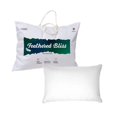 ADSINTEXTILES Duck Feather & Down Pillows Pillow Extra Filled Hotel Quality PACK of 1, 2 & 4