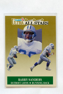 1991 ULTRA ALL-STARS  # 1  BARRY SANDERS , DETROIT LIONS