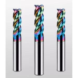 Cortador CNC 1-20 mm 3F de acero al tungsteno colorido fresado de extremo plano de aluminio HRC55 - Imagen 1 de 25