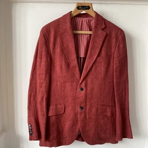 Chaqueta ligera HACKETT (38R) pura 100 % lino rojo espiga verano tweed - Imagen 1 de 20