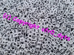 100 to 1000 White Mixed Numbers Cube Beads 6mm For Jewellery Making - Picture 1 of 1