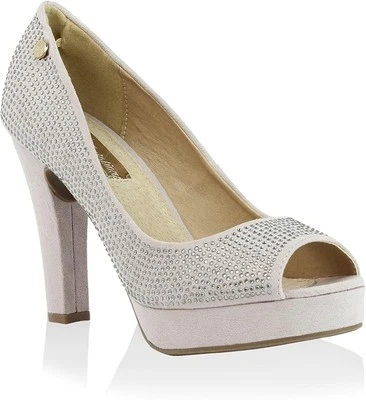 XTI Damen 030108 Plateau Pumps High Heels, grau, EU 38 - Bild 1 von 4