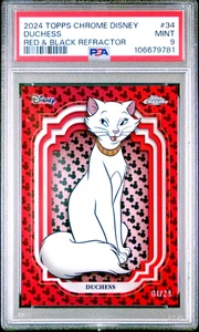 DUCHESS #34 2024 Topps Chrome Disney RED & BLACK REFRACTOR🔥01/28 PSA 9 MINT - Bild 1 von 2