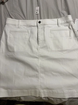 Talbots Women's White Jean Skirt Pockets Size 12 - Image 1 of 4