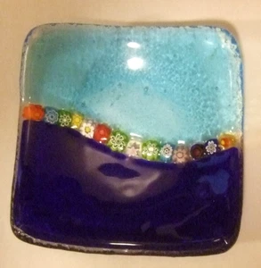Murano italienische Glas Schale Millefiori Design tolle Farbe Vintage Nachlass Erbstück - Bild 1 von 10