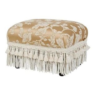 Jennifer Taylor Fiona Traditional Jacquard Decorative Footstool, Gold Floral - Picture 1 of 9
