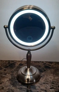 LED Nickel Vergrößerung Schminkspiegel 1x/10x D7502 - Bild 1 von 7