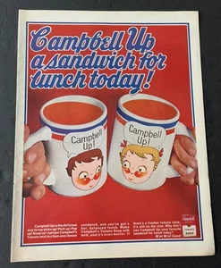 Campbell's Tomato Soup Ad with Campbell Soup Kids on Mugs, Circa 1950 - Picture 1 of 1