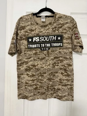 FS South Tribute to the Troops 2012 Atlanta Braves Camo T-Shirt Code V M - Image 1 of 4