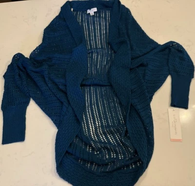 Cárdigan Liz Lange Maternidad Pequeño Azul Zafiro Acrílico Abierto Ligero Nuevo con Etiquetas Foto 1 de 4