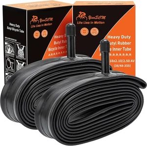 2-PCS 18" Heavy Duty Bike Tire Tubes 18x2.10/2.50 AV32mm - Picture 1 of 8