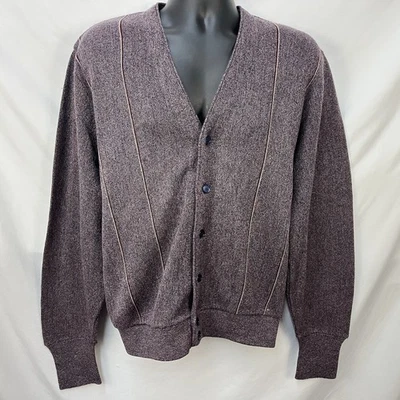 CÁRDIGAN VINTAGE GRAND SLAM MUNSINGWEAR TWEED TEJIDO ACRÍLICO MOTEADO ABUELO L EE. UU. Foto 1 de 4