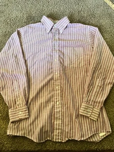 LL Bean Salmon/White Cotton Single Needle Tailoring 15.5-33 Men's Shirt - 001069 - Picture 1 of 6