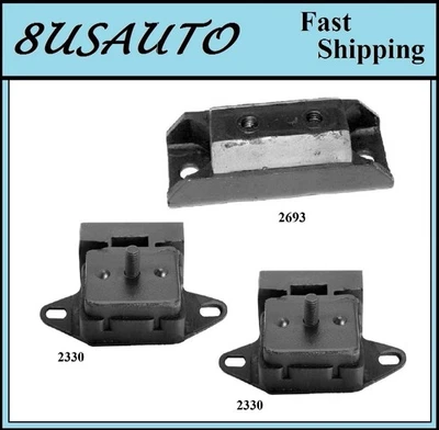 3 PCS MOTOR & TRANS MOUNT FIT JEEP CJ5, CJ6, CJ7 - 3.8L & 4.2L - Image 1 of 4