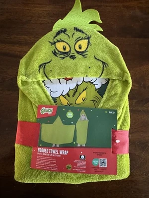 Toalla con capucha Dr Seuss THE GRINCH 100 % algodón 24" x 50 - ENVÍO RÁPIDO  Foto 1 de 4