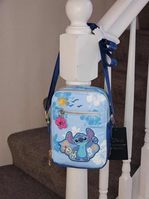 BOXLUNCH Exclusive Disney Lilo and Stitch Hibiscus Blue Crossbody Bag - Image 1 of 4