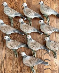 Zehn Vintage Kunststoff Taube Lockvögel Clip auf/hängend Jagd - Bild 1 von 9