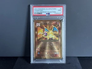 Charizard 4/102 (Gold Metal) - PSA 9 - Celebrations Ultra Premium - Pokémon TCG - Picture 1 of 2