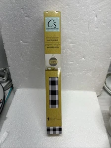 NUEVO Papel Vinilo Permanente Crafter's Square Blanco y Negro Buffalo Checker 12"x48" - Imagen 1 de 5