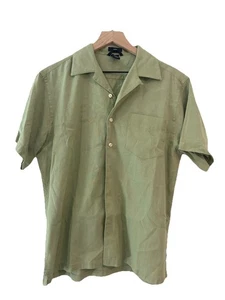 Gap Linen Small Button Up Shirt Mens Green Short Sleeve Pocket Accent Size Small - Picture 1 of 4