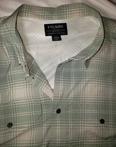 Filson Mens 3XL Vented Button Up Outdoors Sport Shirt Short Sleeve Collared - Picture 1 of 3