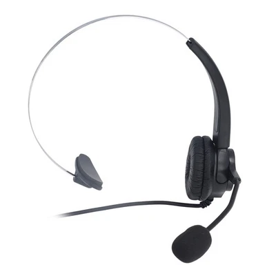 USB Headset Noise Cancelling Adjustable Volume Headband Single Ear Wired Com Set - Image 1 of 4
