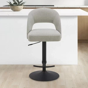 Kobe Grey Fabric Gas Lift Bar Stool - Ref 5551-1-I - Picture 1 of 4