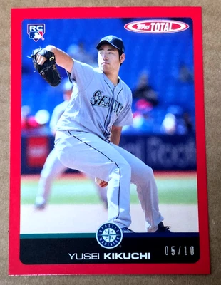 2019 Topps Total #828A Yusei Kikuchi Rookie Red Parallel 05/10 Made Mariners - Image 1 of 2