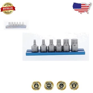 Juego de unidades XZN Stubby de 6 piezas de 1/4 pulgadas - acero S2 con acabado cromado satinado - Imagen 1 de 3