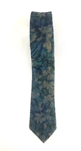 Doneagle blaue abstrakte schmale Krawatte mit Blumenmuster 56,5 "x 2" Vintage - Bild 1 von 3