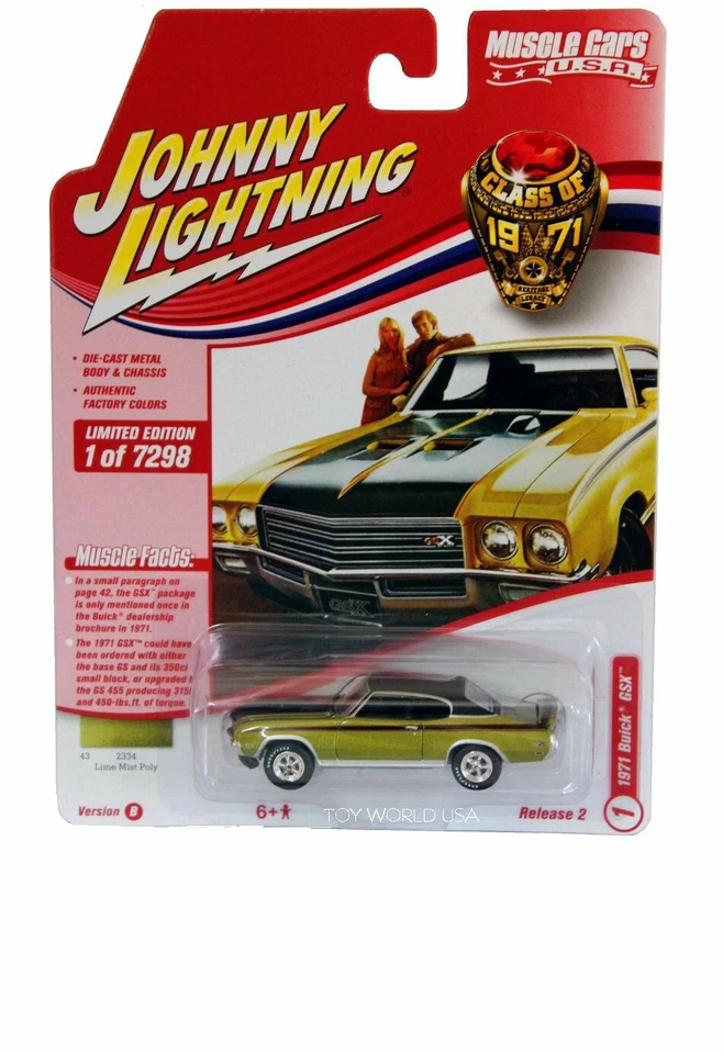 Johnny Lightning 1971 Buick GSX Green Muscle Cars USA Class of Jlmc026 2021