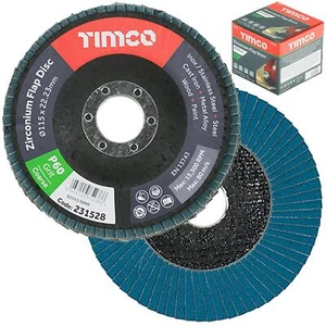 TIMCO Fächerschleifscheiben Schleifscheiben Zirkon 115 mm 10er Pack Körnung wählbar - Bild 1 von 6