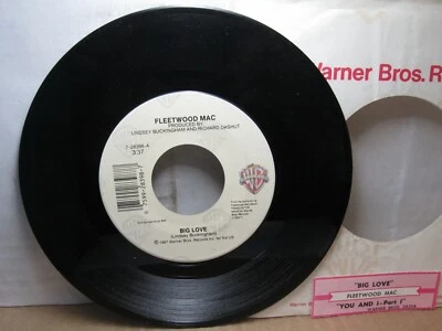 Old 45 RPM Record - Warner Bros. 7-28398 - Fleetwood Mac - Big Love / You and I - Image 1 of 2