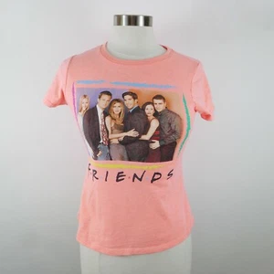 Friends TV Show Girls Polyester Blend SS Crew Neck Neon Coral T Shirt Youth XL - Picture 1 of 6