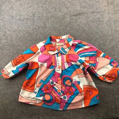 Carrie Allen Jacket Womens XL Art Geometric Abstract Button Front Pockets - Image 1 of 4