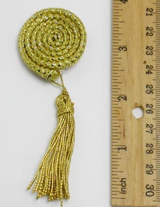 Medallion Tassels Old & Foil Gold 3 1/2" (88.9mm) 4 pieces - Picture 1 of 1