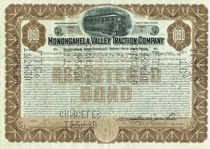 USA MONONGAHELA VALLEY TRACTION COMPANY stock certificate/bond  - Picture 1 of 1