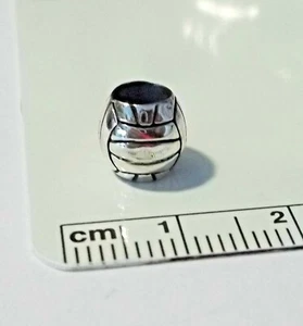 Voleibol de plata esterlina 7x9 mm forma ovalada con dije espaciador de orificios VB 5 mm - Imagen 1 de 5