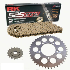 Chain Set Kawasaki ZX-7RR Ninja 96-99 Chain RK GB 525 Zxw 108 Open Gold 16 - Picture 1 of 4