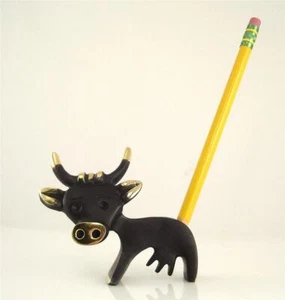 Walter BOSSE Vienna Cute Large COW - PEN HOLDER patinated Brass H70mm Bronze - Picture 1 of 6