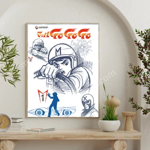 VINTAGE REPRODUKTION RENNPLAKAT SPEED RACER RACER X CARTOON 80er POSTER 18x24 - Bild 1 von 4