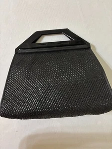 Vanessa Handtasche schwarz gewebt Korb Acrylgriff - Bild 1 von 5