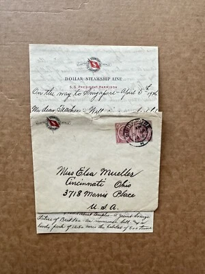 Cubierta Malaya Singapur 1926 + Frank KGV #SG200X2 + Jumbo CXL + Carta + Envío de vapor Foto 1 de 2