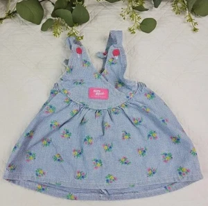 Vintage Baby Oshkosh B'Gosh Mädchen Blumen Kleid Overall Größe 12 Monate Hergestellt in den USA - Bild 1 von 6