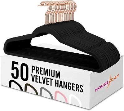 50er,Kleiderbügel für Anzüge, Samt,rutschfeste und strapazierfähige Kleiderbügel - Bild 1 von 4