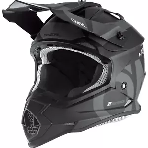 NEW 2025 ONEAL 2SRS HELMET SLICK BLACK GREY MOTOCROSS MX OFF ROAD ENDURO CHEAP - Picture 1 of 6