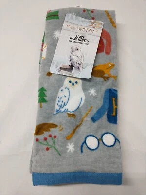 Harry Potter Wizarding World 2-Pack Kitchen Hand Towels Hedwig Owl Christmas - Image 1 of 4